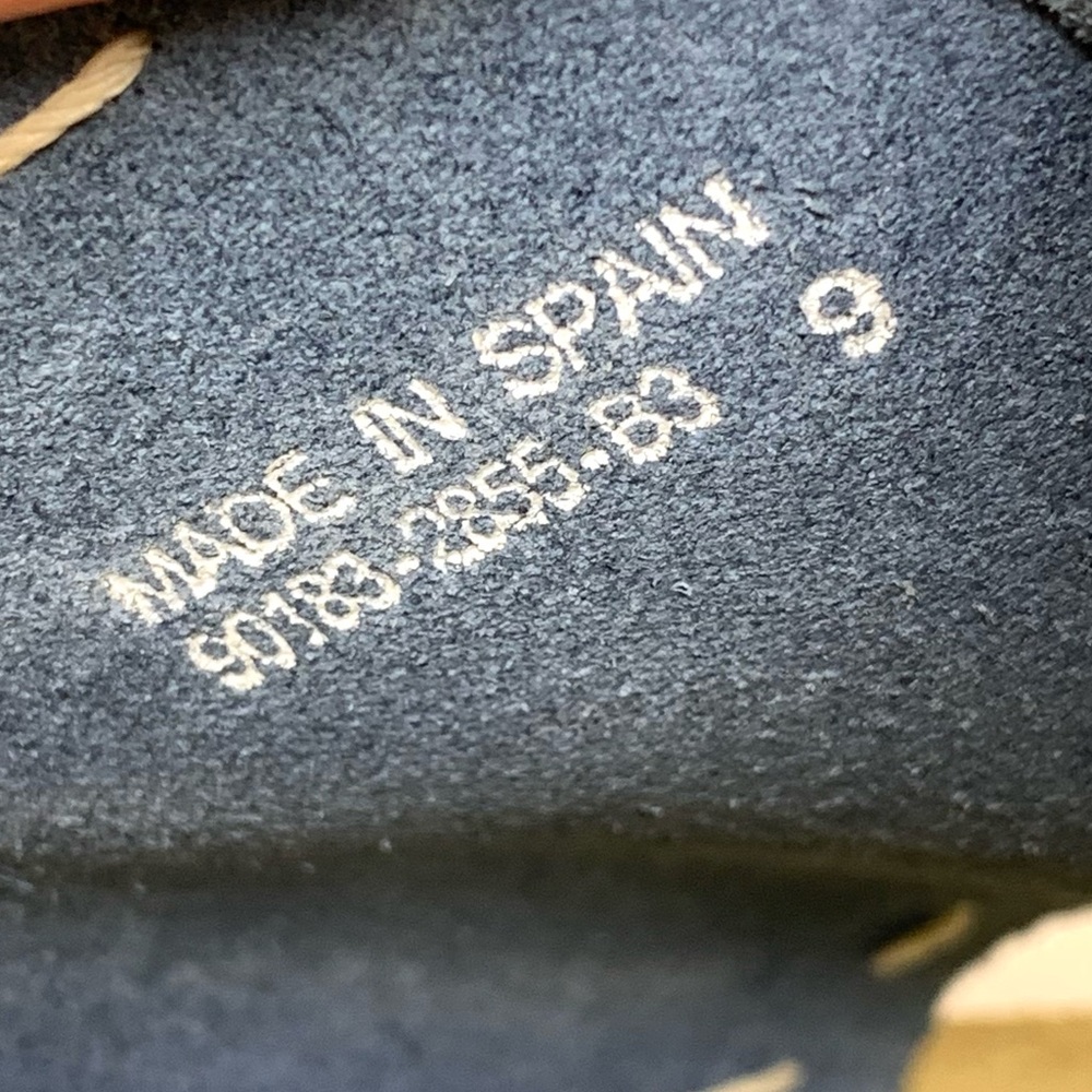 Lands' End Open Toe Top Stitch Blue Leather Slide Sandals 9 Casual Sporty Preppy - Picture 10 of 11